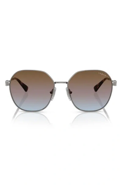 Vogue 55mm Gradient Irregular Sunglasses In Gunmetal