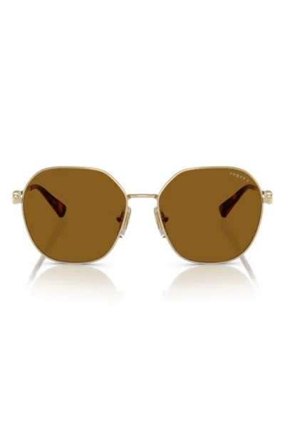 Vogue 55mm Gradient Irregular Sunglasses In Pale Gold Polarized