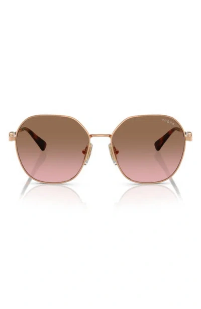 Vogue 55mm Gradient Irregular Sunglasses In Rose Gold