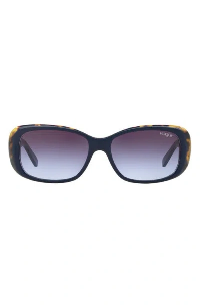 Vogue 55mm Gradient Rectangular Sunglasses In Tort Blue