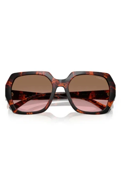 Vogue 55mm Irregular Sunglasses In Red Havana