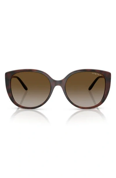 Vogue 55mm Polarized Gradient Butterfly Sunglasses In Brown