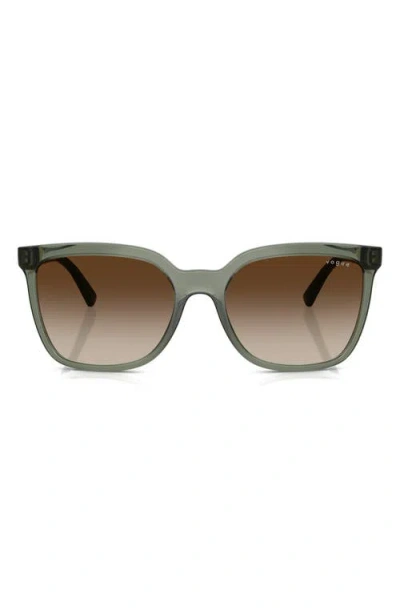 Vogue 55mm Polarized Gradient Square Sunglasses In Green