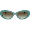 Vogue 55mm Polarized Oval Sunglasses In Blue