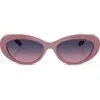 Vogue 55mm Polarized Oval Sunglasses In Pink