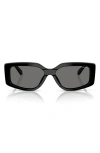 Vogue 55mm Polarized Rectangular Sunglasses In Black