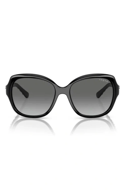 Vogue 56mm Gradient Square Sunglasses In Black/grey Gradient