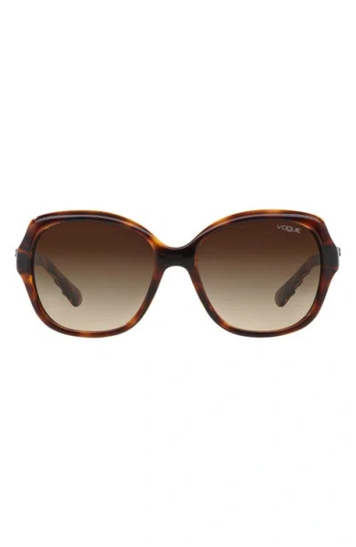 Vogue 56mm Gradient Square Sunglasses In Dark Havana