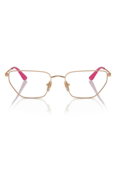 Vogue 56mm Irregular Optical Glasses In Rose Gold