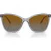 Vogue 56mm Polarized Butterfly Sunglasses In Transparent Grey