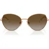 Vogue 56mm Polarized Gradient Oval Sunglasses In Rose Gold
