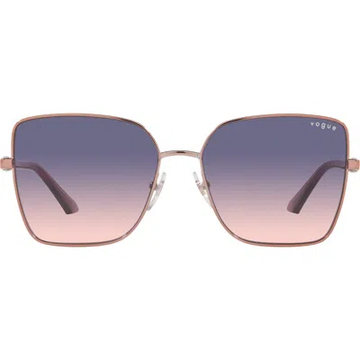 Vogue 58mm Gradient Butterfly Sunglasses In Pink Gold