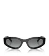 Vogue 54mm Gradient Irregular Sunglasses In Black