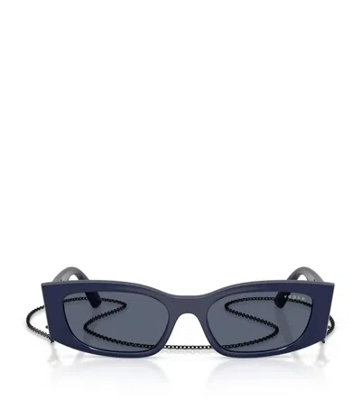 Vogue Chain Pillow Sunglasses In Blue