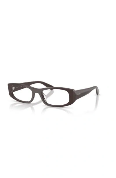 Vogue Eyewear 51mm Rectangle Optical Glasses In Brown
