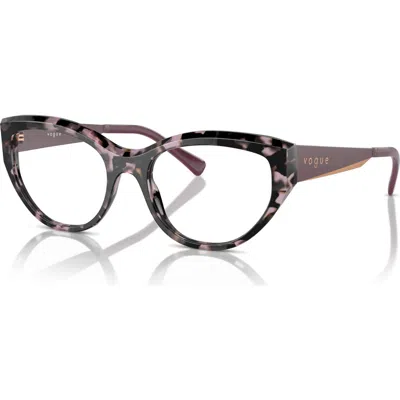 Vogue Eyewear 53mm Irregular Optical Glasses In Brown