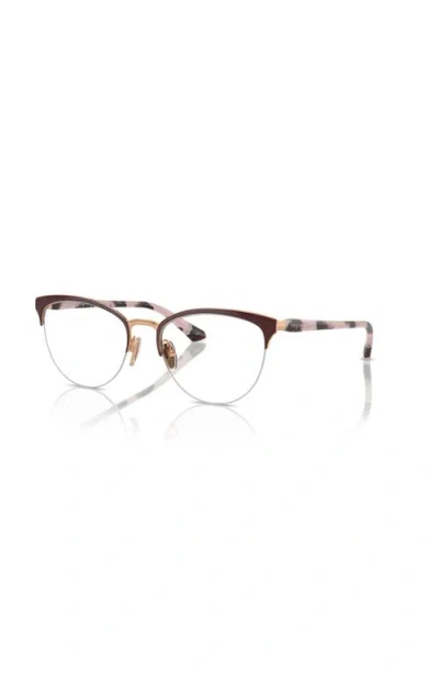 Vogue Eyewear 53mm Oval Optical Glasses In Brown