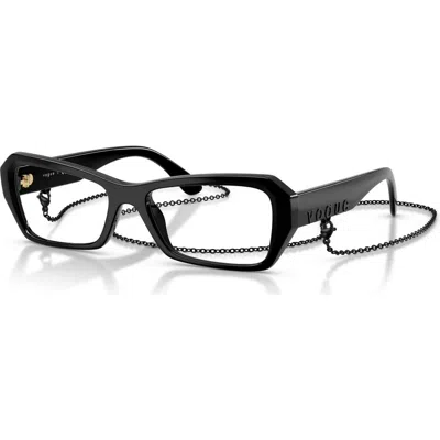 Vogue Eyewear 54mm Butterfly Optical Glasses In Black