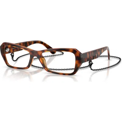 Vogue Eyewear 54mm Butterfly Optical Glasses In Brown