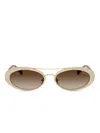 Vogue Eyewear Crystal-embellished Oval-frame Sunglasses In Brown
