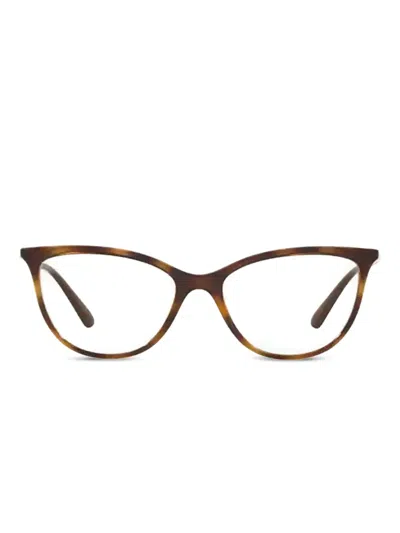 Vogue Eyewear Dark Havana Cat-eye Glasses In Multi