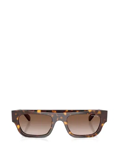 Vogue Eyewear Dark Havana Geometric Sunglasses