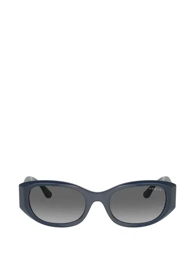 Vogue Eyewear Floral-engraved Rectangle-frame Sunglasses In Blue