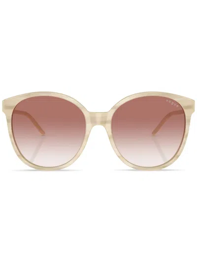 Vogue Eyewear Gradient-lenses Round-frame Sunglasses In Nude