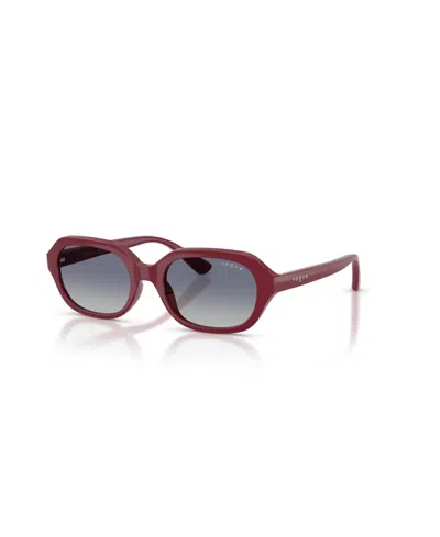 Vogue Eyewear Kids' Vj2035 Geometric Gradient Oval Sunglasses In Burgundy
