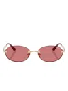 Vogue Eyewear Oval-frame Rimless Sunglasses In Brown