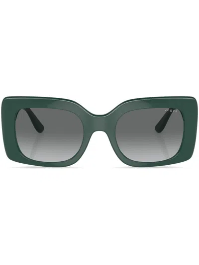 Vogue Eyewear Rectangle-frame Logo-print Sunglasses In 305011 Full Dark Green