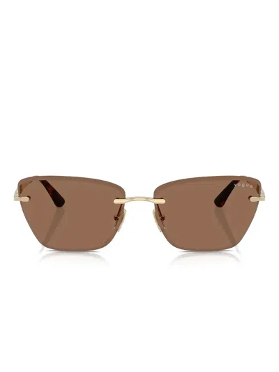 Vogue Eyewear Rimless Sunglasses In Gold