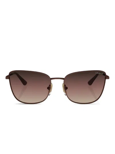 Vogue Eyewear 方形猫眼框太阳眼镜 In Brown