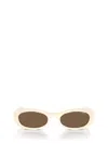 Vogue Eyewear Logo-print Oval-frame Sunglasses In Full Ivory