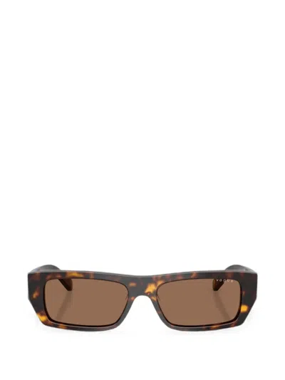 Vogue Eyewear Tortoiseshell-effect Rectangle-frame Sunglasses In Brown