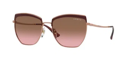 Vogue Eyewear Vo4234s 517014 Women's Sunglasses Rose-gold Size 54 In Burgundy