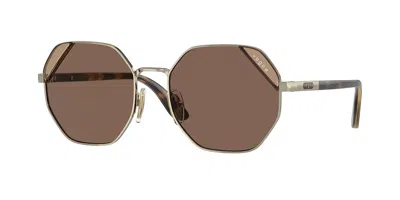 Vogue Eyewear Vo4268s Polarized 848/73 Women's Sunglasses Gold Size 55 In Brown