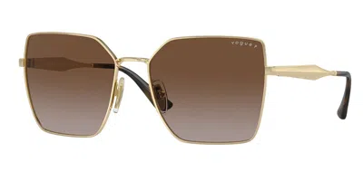Vogue Eyewear Vo4284s Polarized 848/t5 Women's Sunglasses Gold Size 56 In Brown