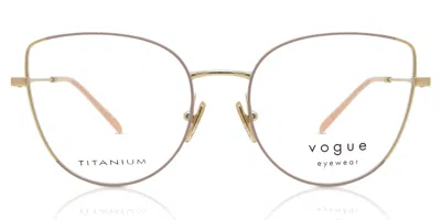 Vogue Eyewear Vo4298t Women's Glasses, Brown, Size 53 In Gold