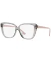 Vogue Eyewear Vo5413f Women's Butterfly Low Bridge Fit Eyeglasses In Transparent Gray