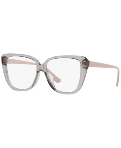 Vogue Eyewear Vo5413f Women's Butterfly Low Bridge Fit Eyeglasses In Transparent Gray