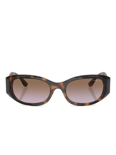 Vogue Eyewear Vo5525s 花卉几何形框太阳眼镜 In Brown