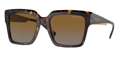 Vogue Eyewear Vo5553s Polarized W656t5 Women's Sunglasses Tortoiseshell Size 54 In Brown