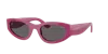 Vogue Eyewear Logo-print Oval-frame Sunglasses In Black Smoke