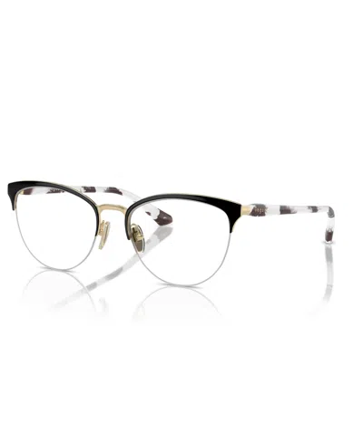 Vogue Eyewear Women's Eyeglasses, Vo4304 In Top Black,pale Gold