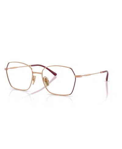 Vogue Eyewear Women's Eyeglasses, Vo4366t In Top Bordeaux,rose Gold