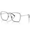 Vogue Eyewear Women's Irregular Eyeglasses, Vo4274 53 In Top Black,silver-tone