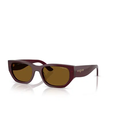 Vogue Eyewear Women's Polarized Rectangle Sunglasses Vo5586s In Full Bordeaux