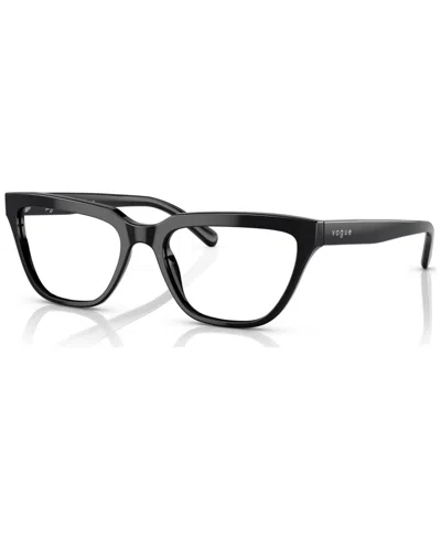 Vogue Eyewear Women's Rectangle Eyeglasses, Vo5443 54 In Black