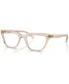 Vogue Eyewear Women's Rectangle Eyeglasses, Vo5443 54 In Opal Light Peach